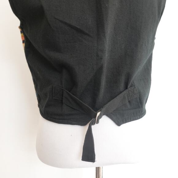 Vintage Jane Ashley Western Rodeo Vest Woven Suede Stars Women Large Petite - Picture 11 of 13